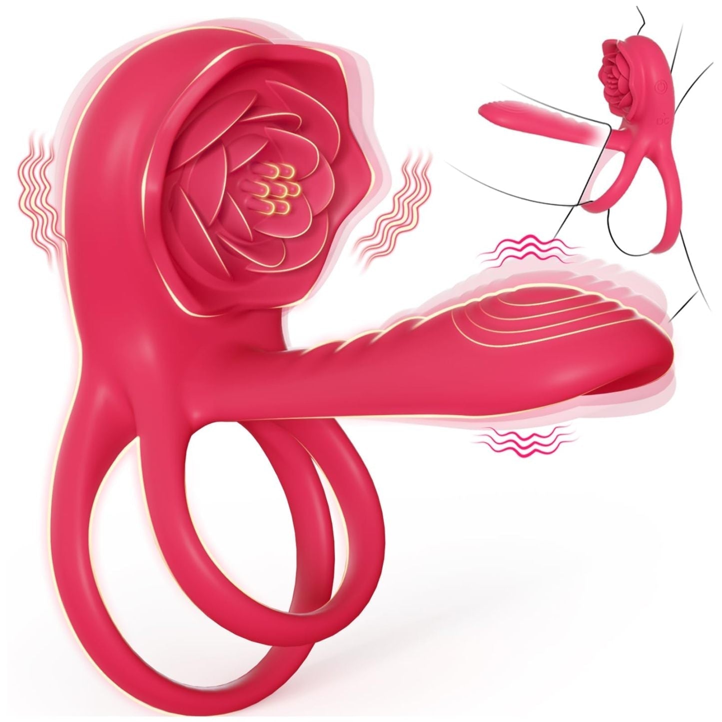 💥2025 New Rose Ring-FLORAX 15° Curve Boost & Bloom Cock Ring-4 in 1 Couple Toy Penis Ring