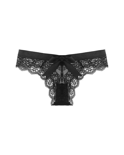 4 Sets Low waist seamless breathable bow lace panties