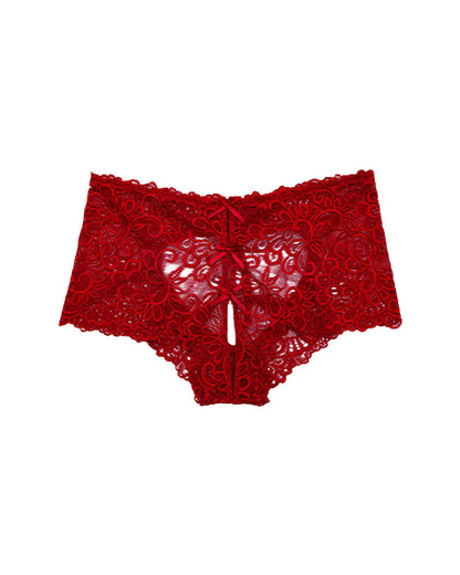 4 Sets Sexy Lace Heart-Shaped Design Hollow Jacquard Women's Mid-Waist Underwear