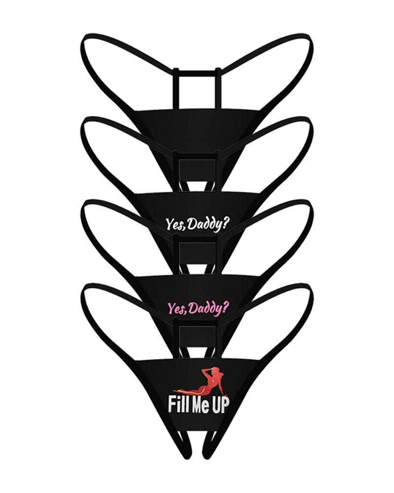 4 Sets Women's Thong with Letters Sports Yoga Underwear Seamless Underwear