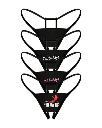 4 Sets Women's Thong with Letters Sports Yoga Underwear Seamless Underwear