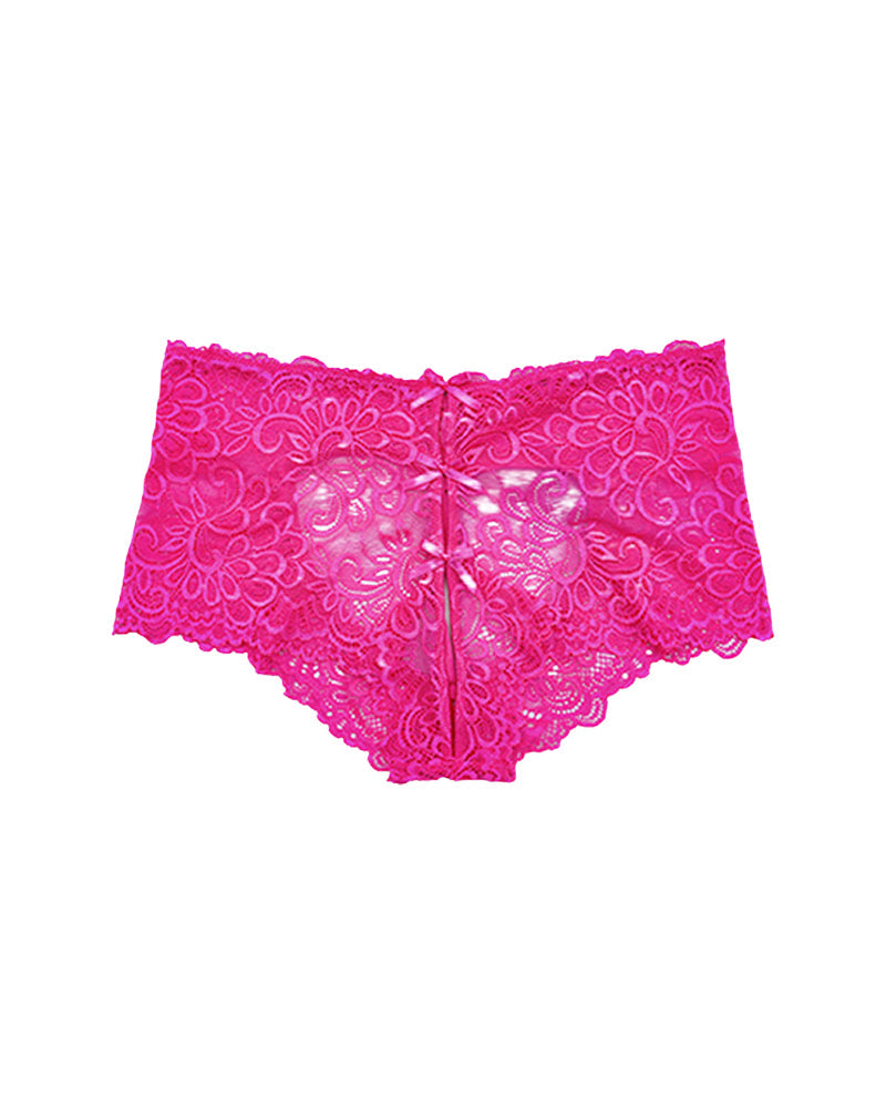 4 Sets Sexy Lace Heart-Shaped Design Hollow Jacquard Women's Mid-Waist Underwear