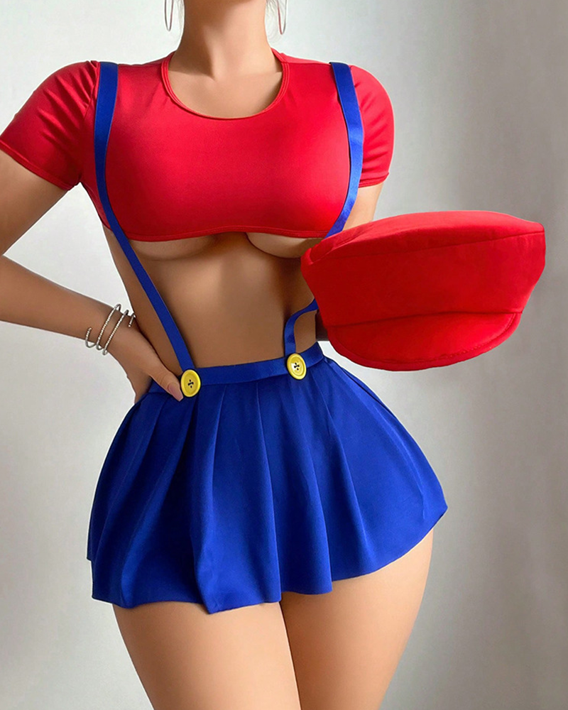 2-Pcs Sexy Lingerie Set Hot Girls Passion Seduction Uniform