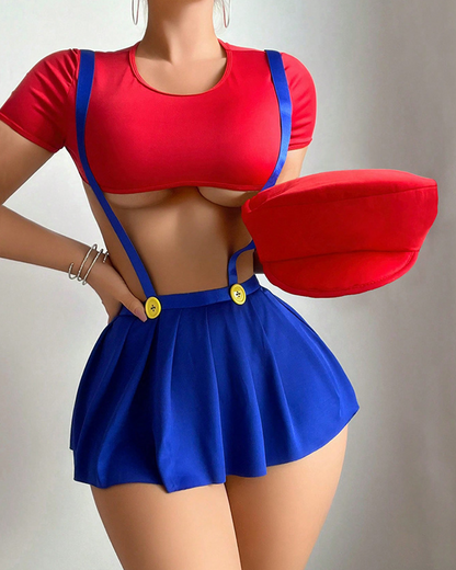 2-Pcs Sexy Lingerie Set Hot Girls Passion Seduction Uniform