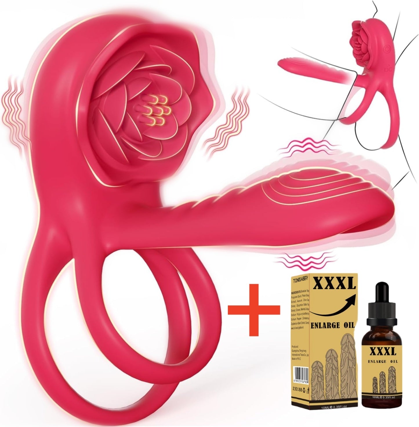 💥2025 New Rose Ring-FLORAX 15° Curve Boost & Bloom Cock Ring-4 in 1 Couple Toy Penis Ring