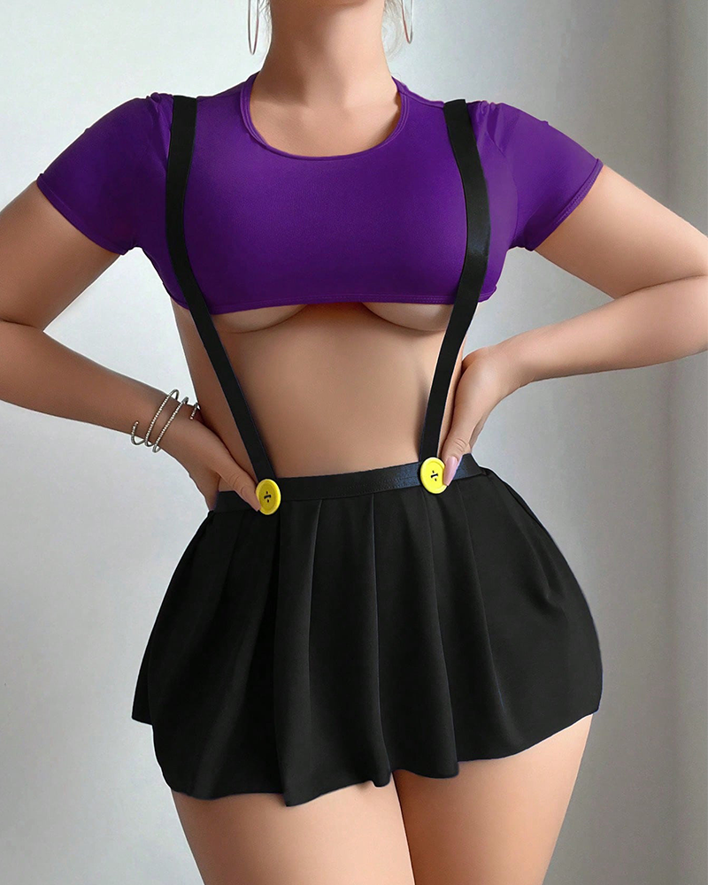 2-Pcs Sexy Lingerie Set Hot Girls Passion Seduction Uniform