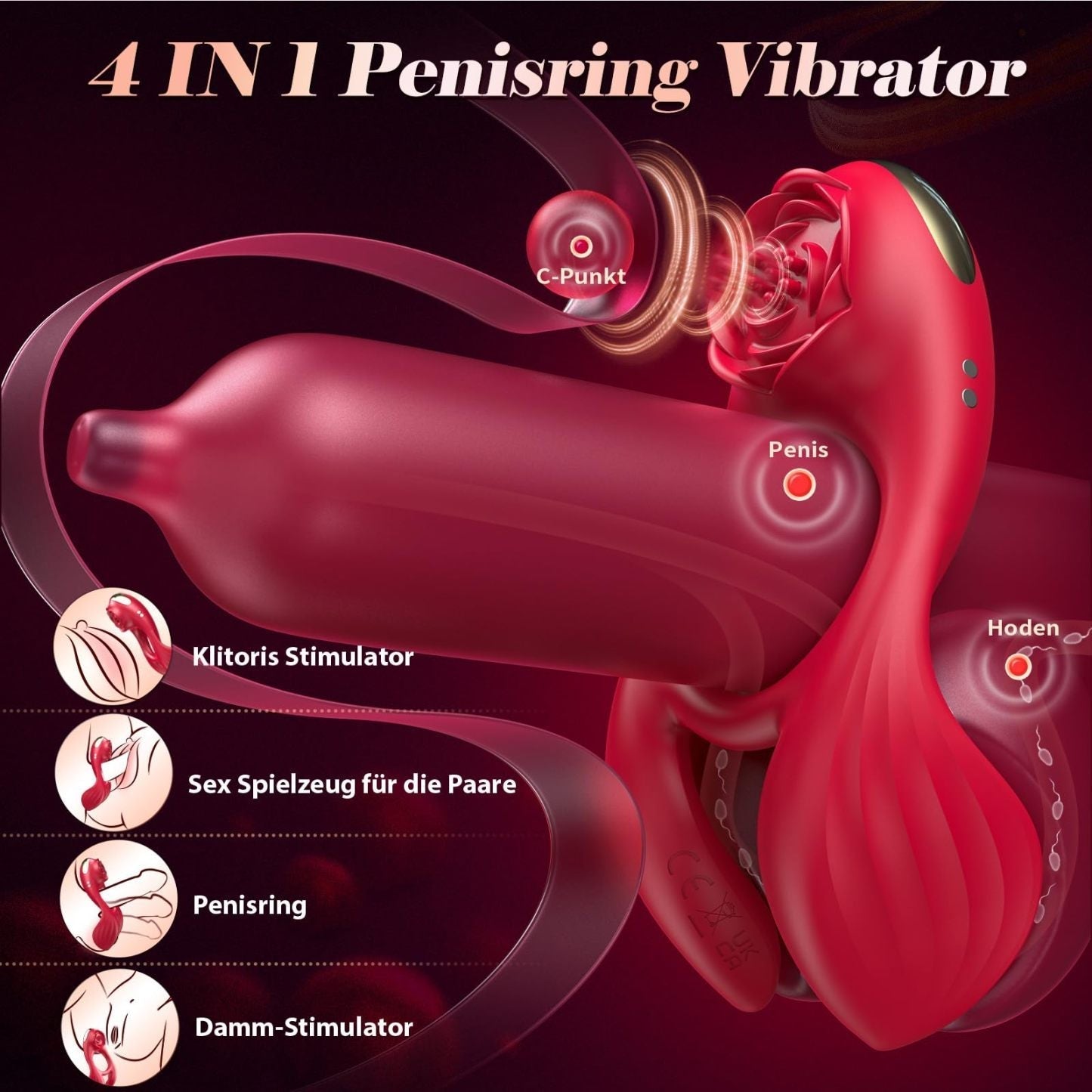💥2025 New Vibrating Cock Ring🎁-🌹Rose Clitoral Stimulator✨