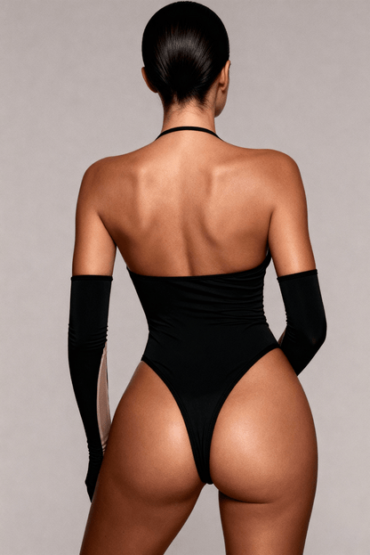 Body damskie z rękawiczkami - ILLUSION Black