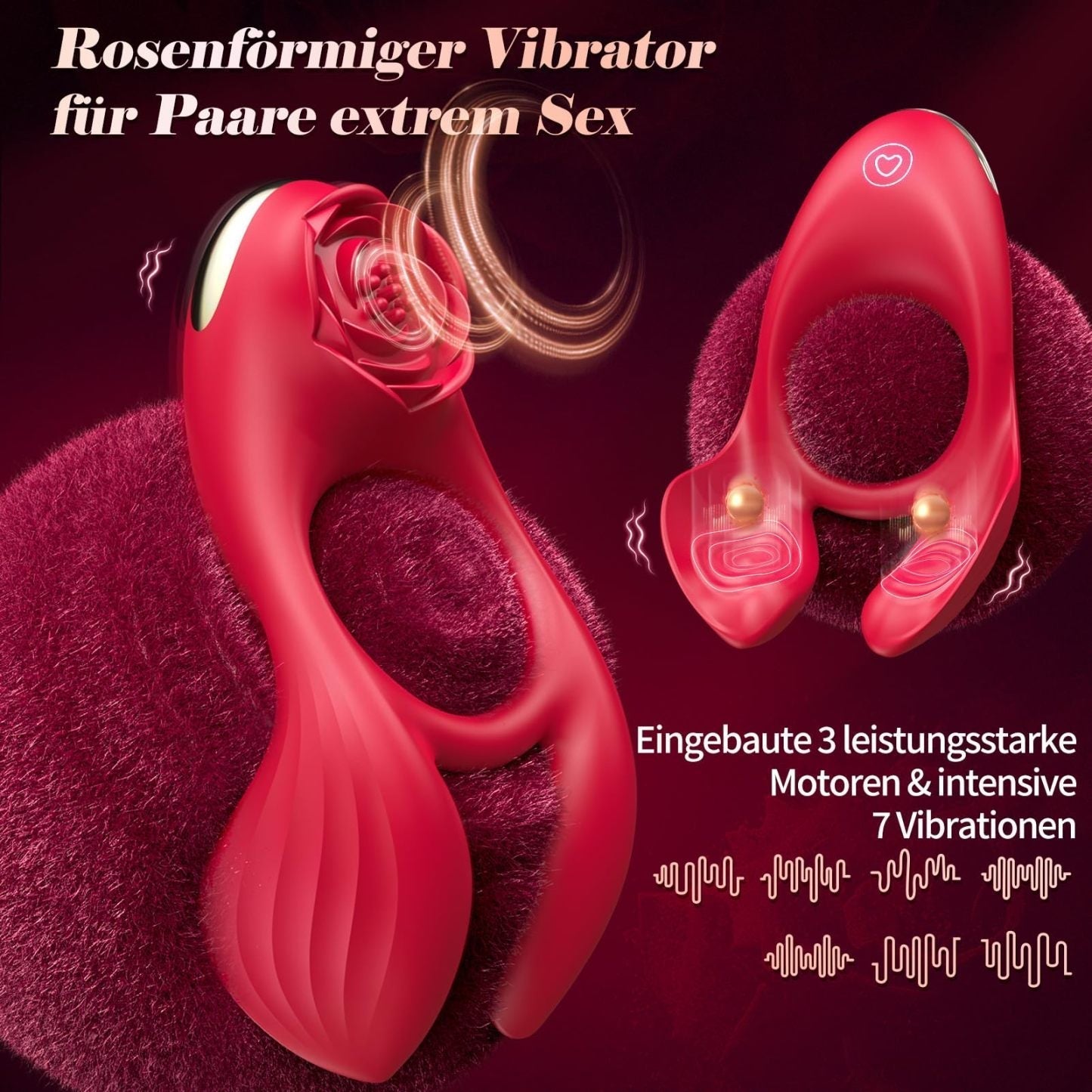 💥2025 New Vibrating Cock Ring🎁-🌹Rose Clitoral Stimulator✨