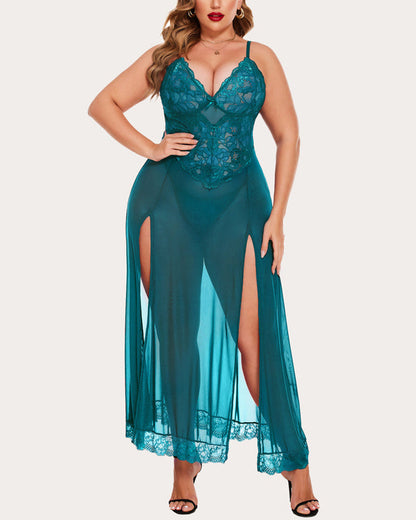 Black Plus Size Side Slits Dresses